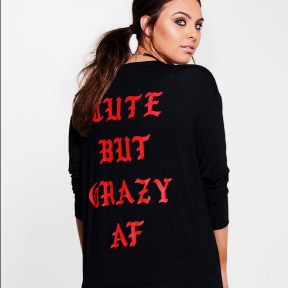 Boohoo Plus Tops - Boohoo Plus Printed Back Top